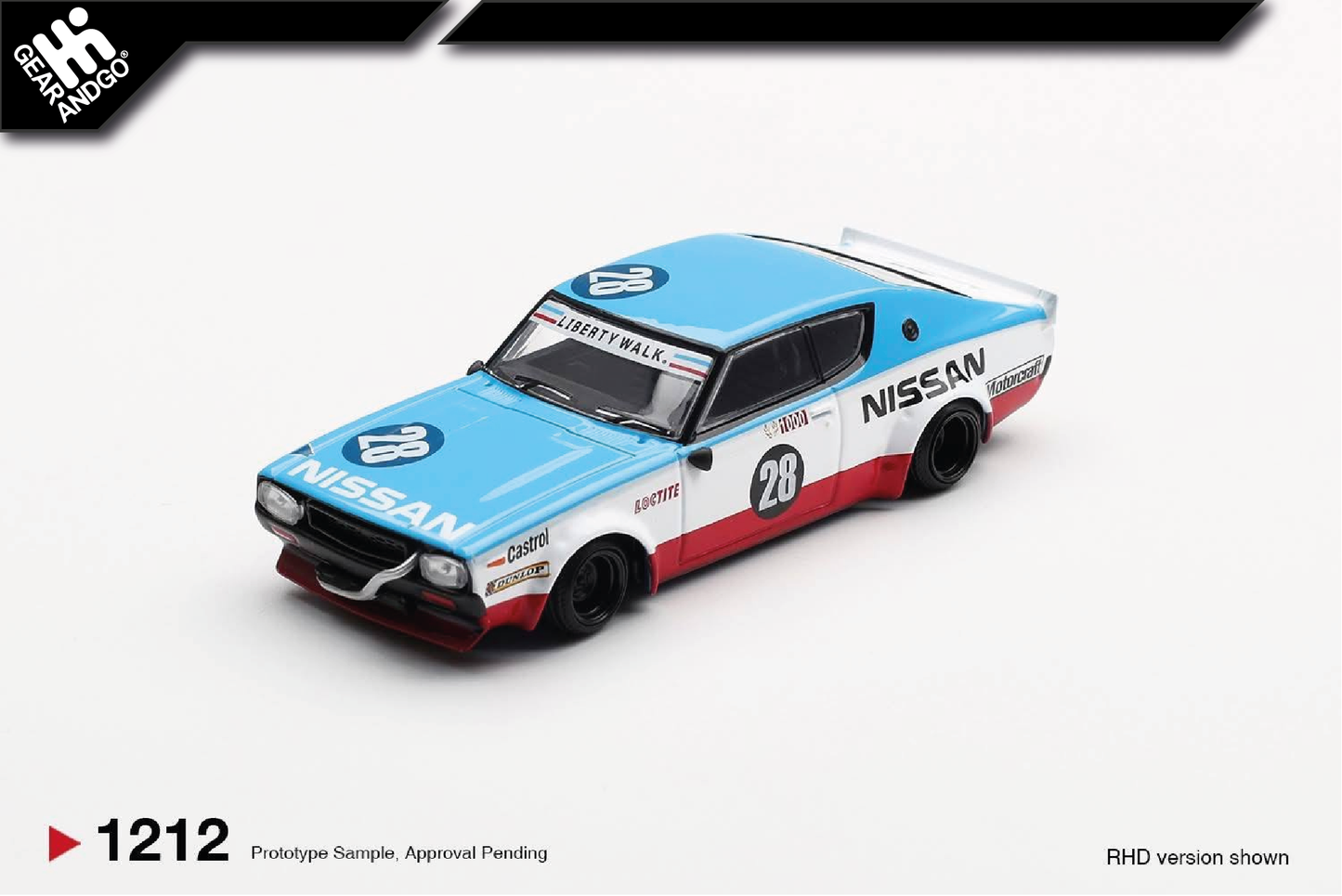 MINI GT 1212 - 2024 NISSAN GT-R (KPGC110) SKYLINE KENMERI LIBERTY WALK NISSAN RACING 75 CONCEPT