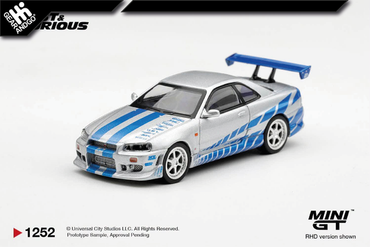MINI GT 1252 - NISSAN SKYLINE GT-R C-WEST "2 FAST 2 FURIOUS" BRIAN O'CONNER
