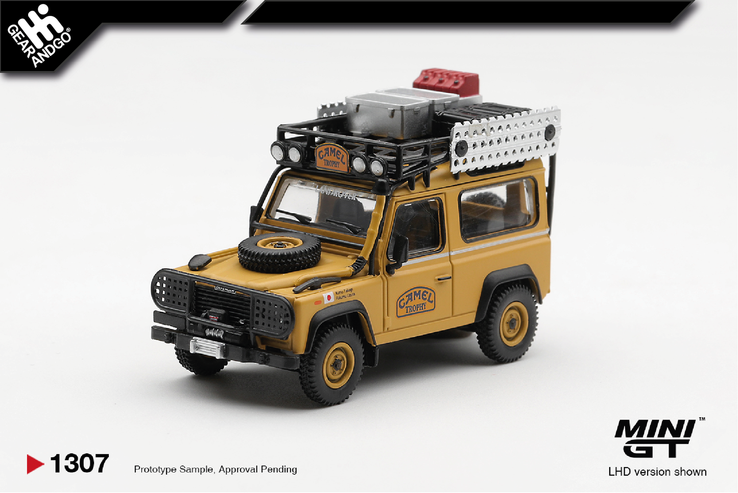 MINI GT 1307 - 1985 LAND ROVER DEFENDER 90 *CAMEL TROPHY* TEAM JAPAN CAMEL