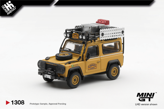 MINI GT 1308 - 1985 LAND ROVER DEFENDER 90 *CAMEL TROPHY* TEAM BRAZIL CAMEL TROPHY BORNEO