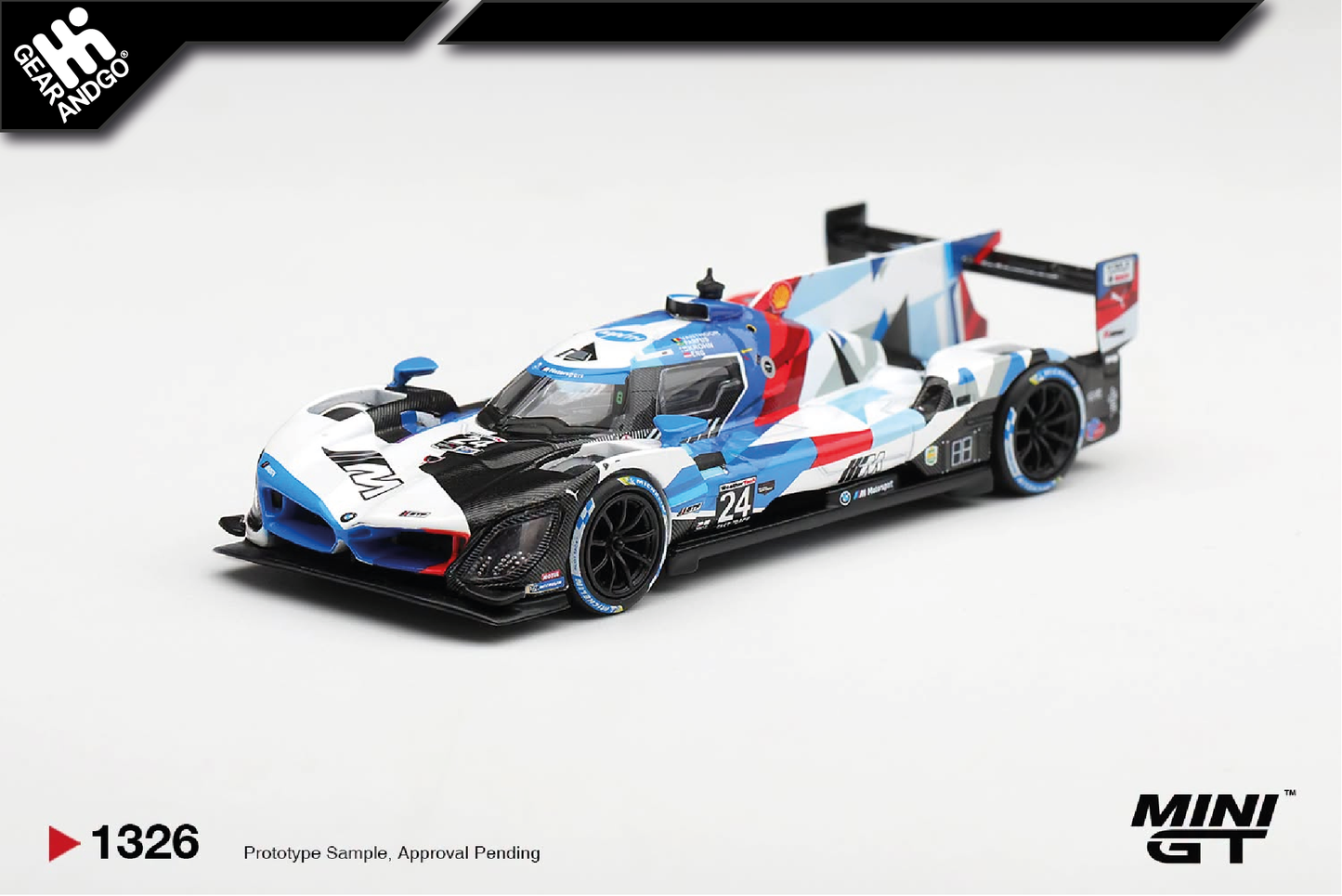 MINI GT 1326 - 2024 BMW M HYBRID V8 GTP #24 BMW M TEAM RLL DAYTONA 24 HRS