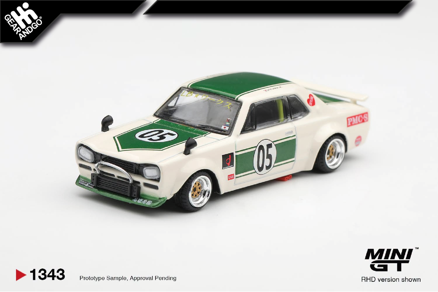 MINI GT 1343 - 1971 NISSAN SKYLINE GT-R (KPGC10) LB-WORKS HAKOSUKA