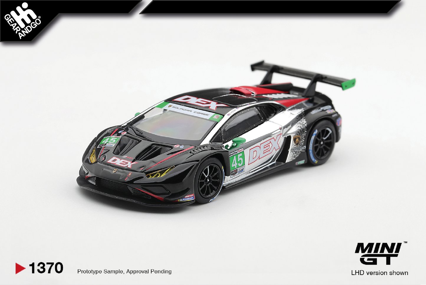 MINI GT 1370 - 2025 LAMBORGHINI HURACAN GT3 EVO2 #45 DEX WAYNE TAYLOR RACING CHEVROLET GRAND PRIX