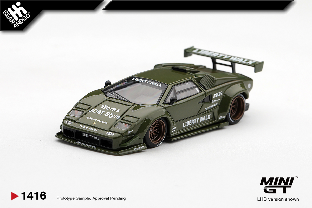 Mini GT 1416 Lamborghini Countach LB-WORKS Army Green