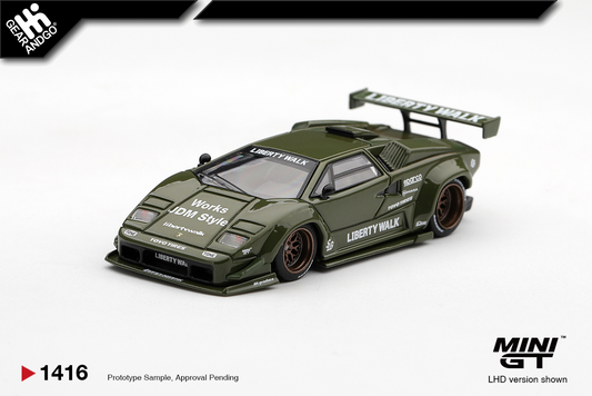Mini GT 1416 Lamborghini Countach LB-WORKS Army Green