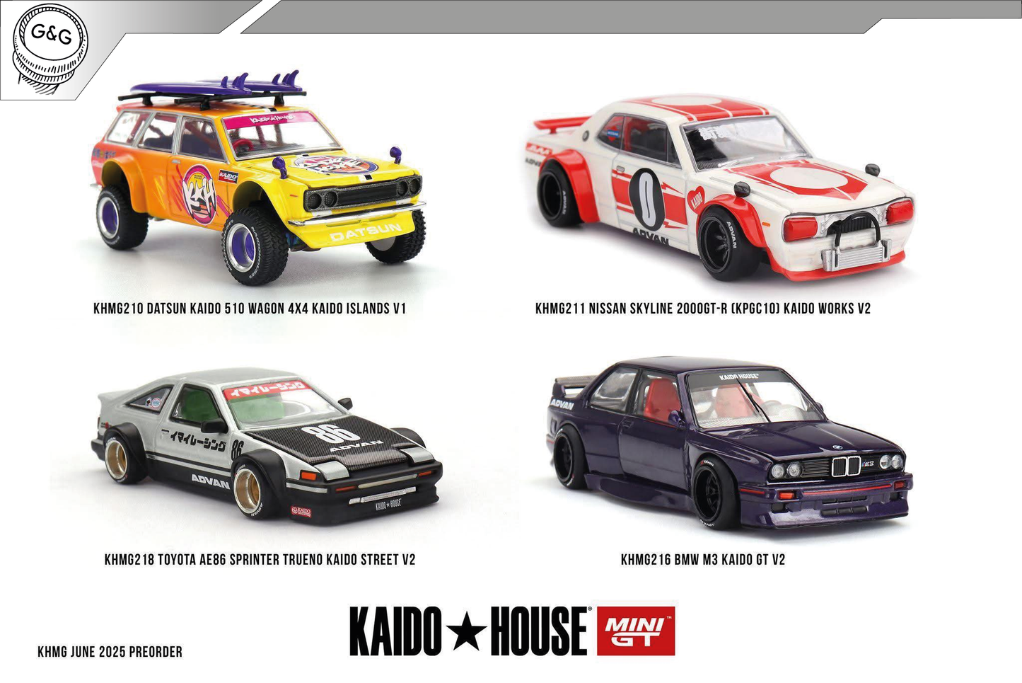 MINI GT KAIDO 210,211,216,218 - CELÝ MIX