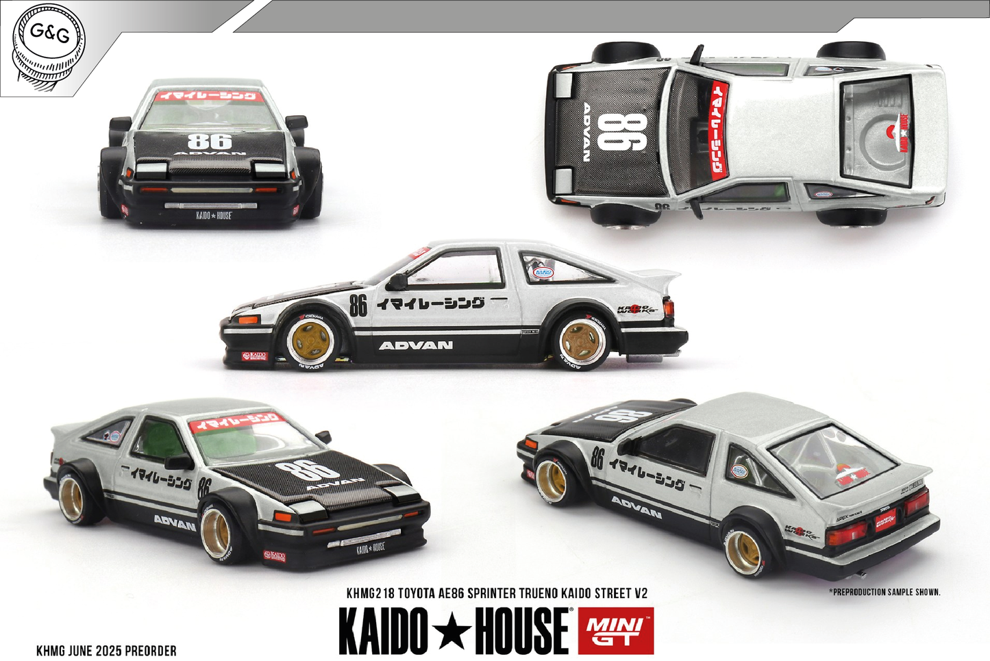 MINI GT KAIDO 218 - 1983 TOYOTA AE86 SPRINTER TRUENO KAIDO STREET V2