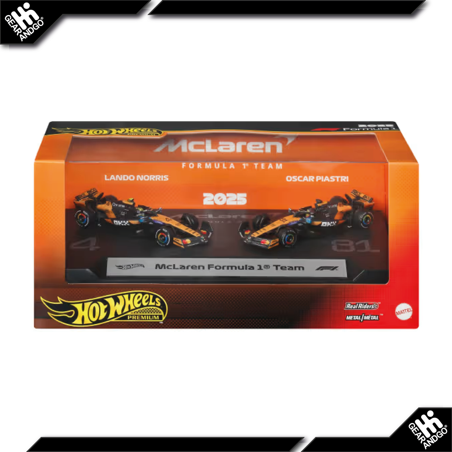 HOT WHEELS FORMULA 1 - 2-PACK - 2025 - MCLAREN FORMULA 1 TEAM - PIASTRI & NORRIS