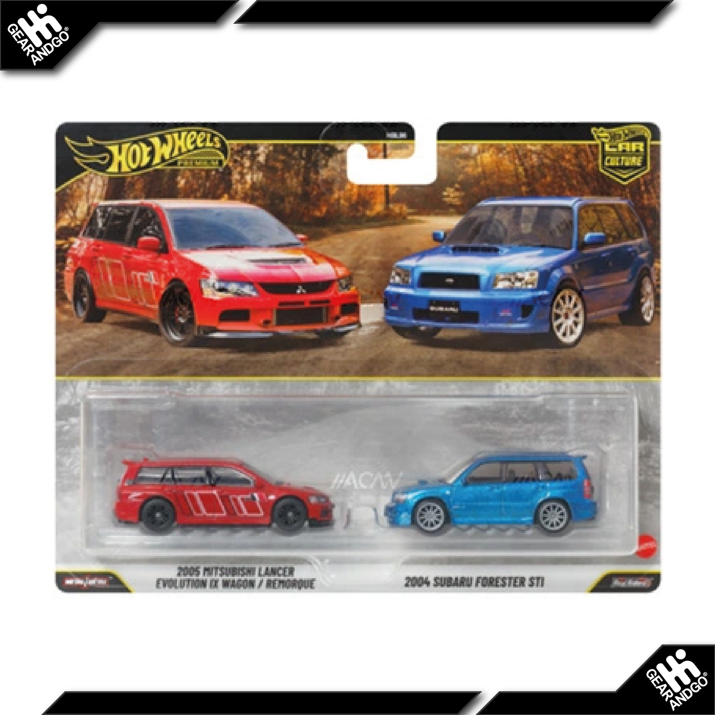 HOT WHEELS 2-PACK - 2005 MITSUBISHI LANCER EVOLUTION IX WAGON & 2004 SUBARU FORESTER STI