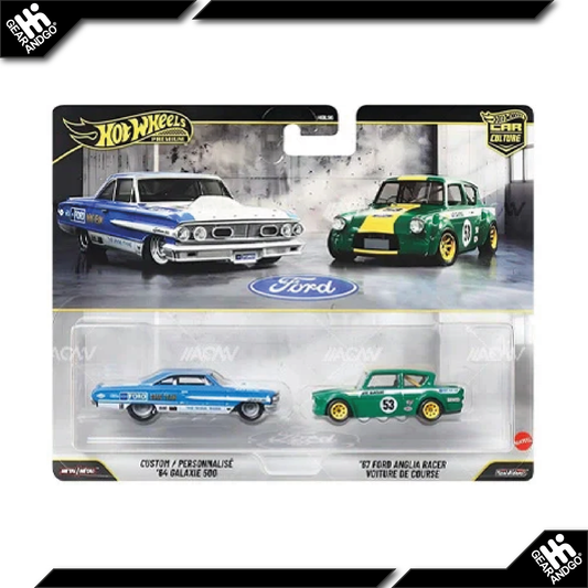 HOT WHEELS 2-PACK - MIX 2 - 2026 - CUSTOM / PERSONALISÉ '64 GALAXIE 500 + '67 FORD ANGLIA RACER VOITURE DE COURSE