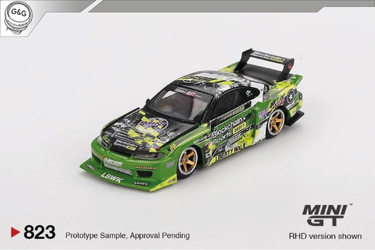 MINI GT 823 - NISSAN LB SUPER SILHOUETTE S15 SILVIA #555 V2 2024 FORMULA DRIFT JAPAN