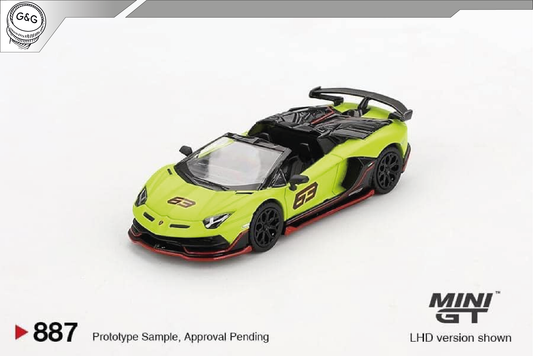 MINI GT 887 - 2022 LAMBORGHINI AVENTADOR SVJ 63 ROADSTER VERDE SHOCK
