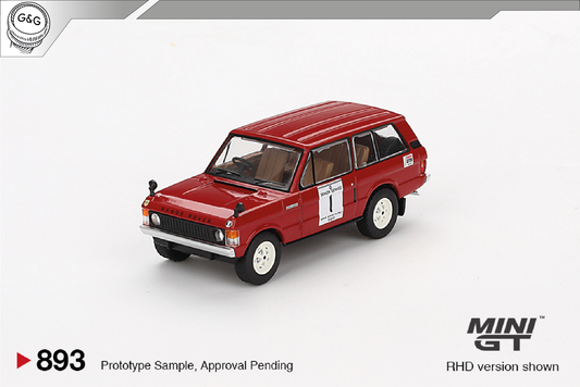 MINI GT 893 - 1971 LAND ROVER RANGE ROVER #1 WINNER INTERNATIONAL HILL RALLY