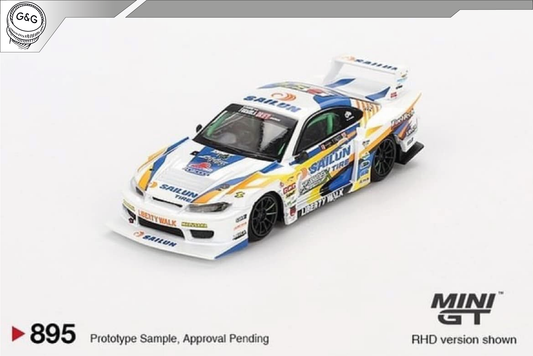 MINI GT 895 - 2023 NISSAN SILVIA S15 LB-SUPER SILHOUETTE #555 FORMULA DRIFT JAPAN
