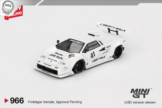 MINI GT 966 - 2024 LAMBORGHINI COUNTACH LB-WORKS WHITE TOKYO AUTO SALON