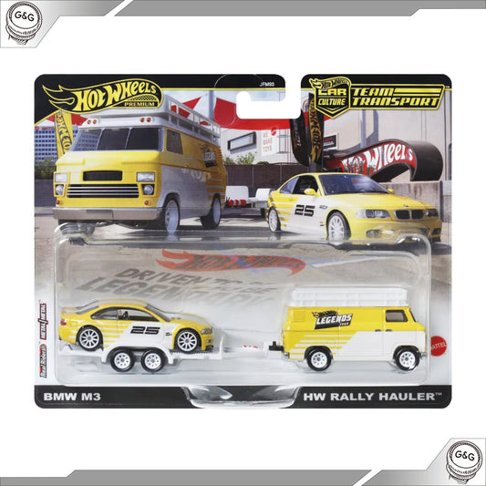 ‼️POUZE ŠPATNÉ KARTY‼️ HOT WHEELS TEAM TRANSPORT - BMW M3 + HW RALLY HAULER *HOT WHEELS LEGENDS TOUR EXCLUSIVE*