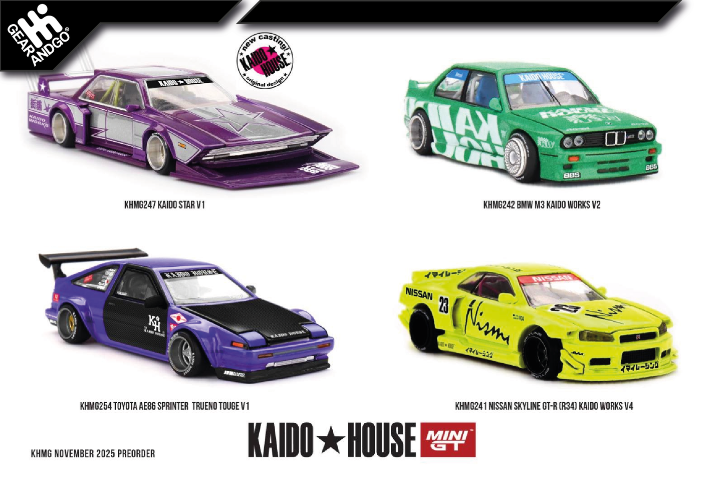 MINI GT KAIDO 241, 242, 247, 254- CELÝ MIX