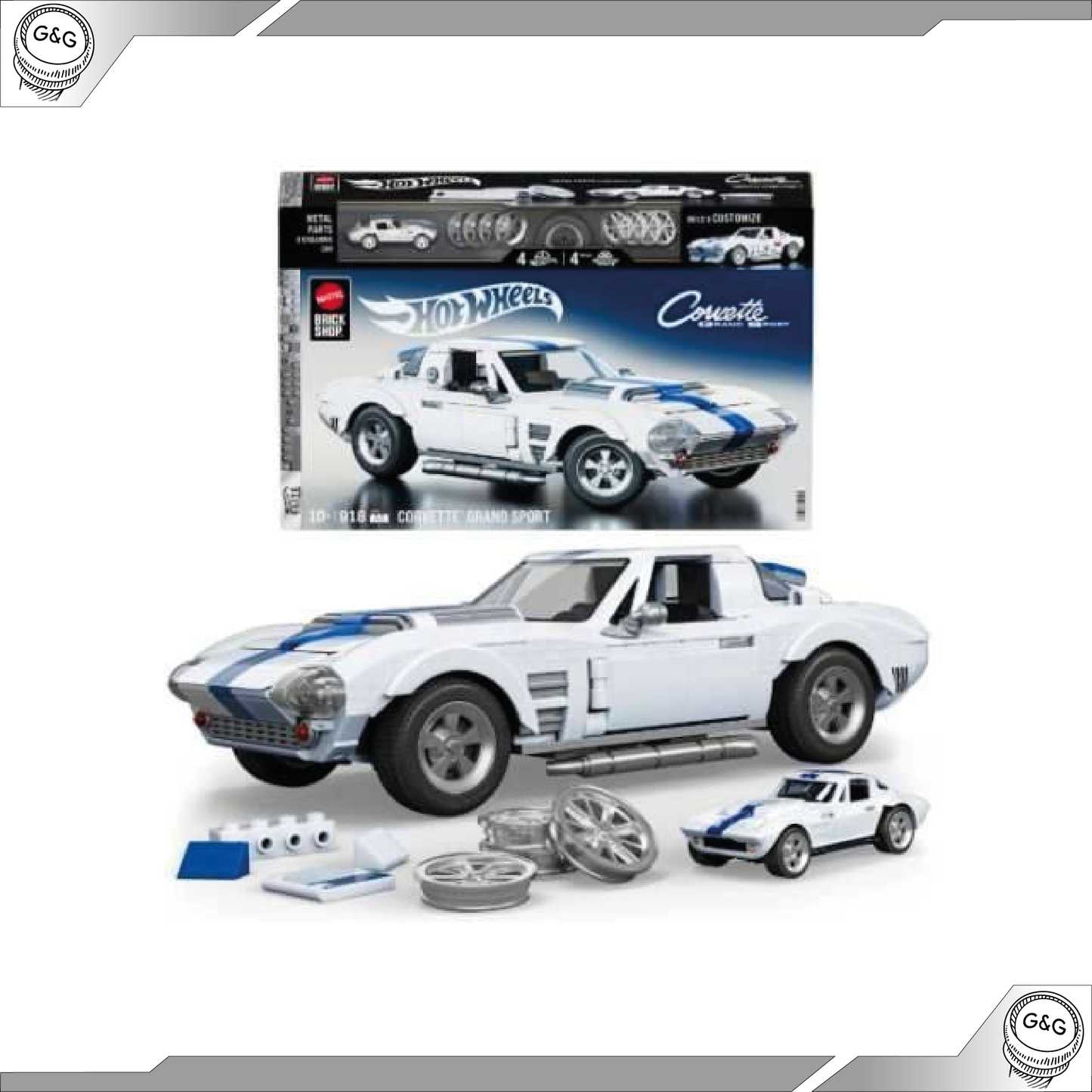 HOT WHEELS BRICK SHOP - 1/16 HOT WHEELS CORVETTE GRAND SPORT