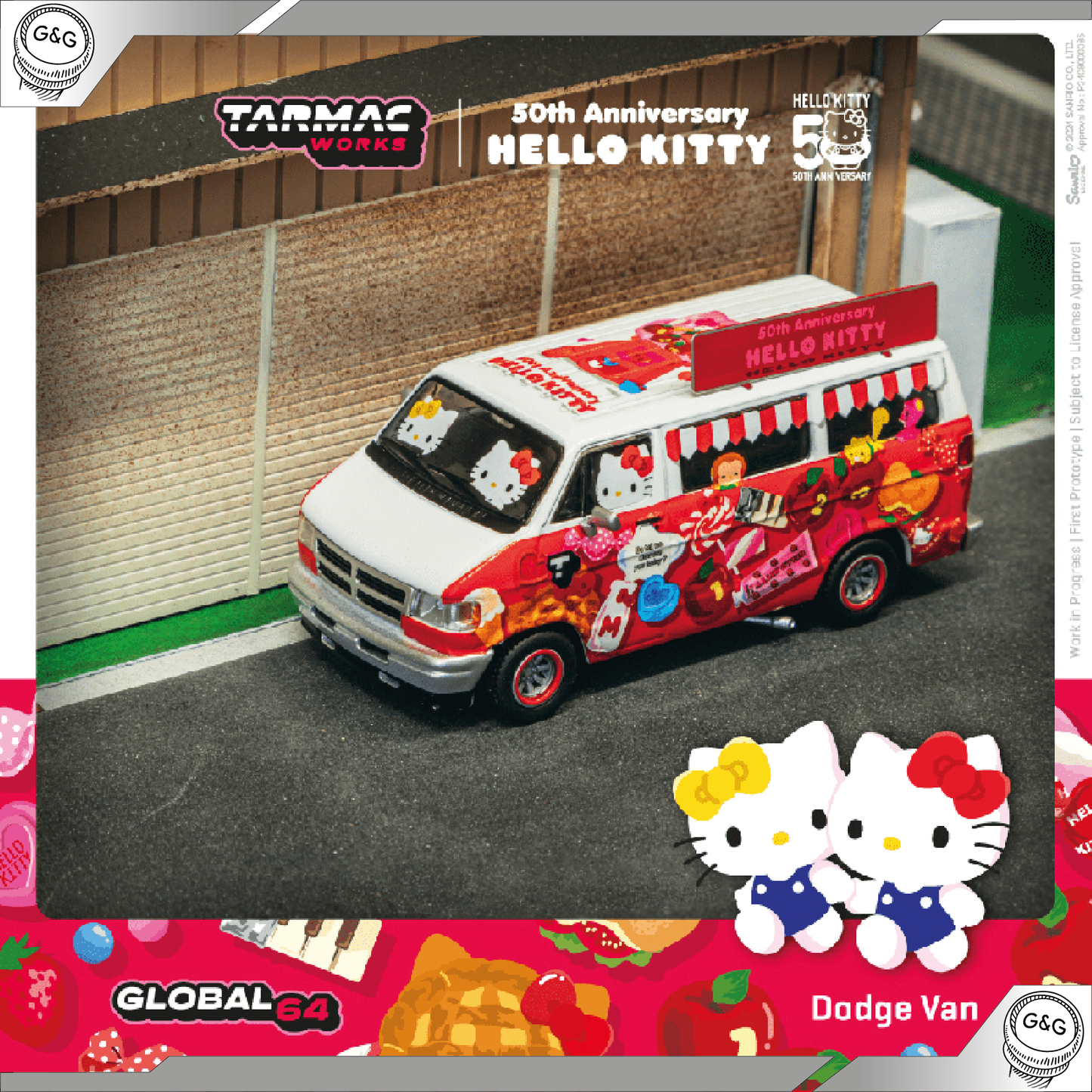 TARMAC HELLO KITTY DODGE VAN