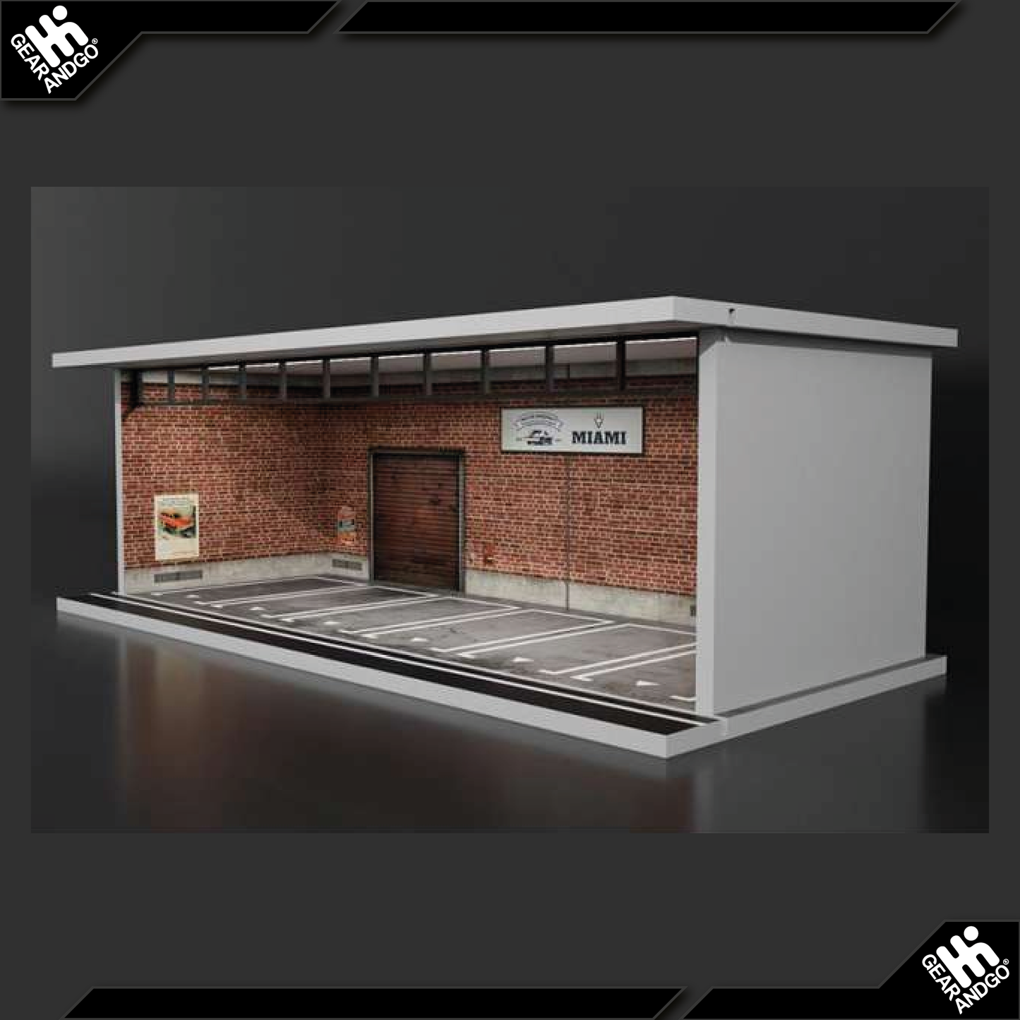BLACK BOX DIORAMA - PARKING GARAGE *PARKING LOT WITH LIGHT*