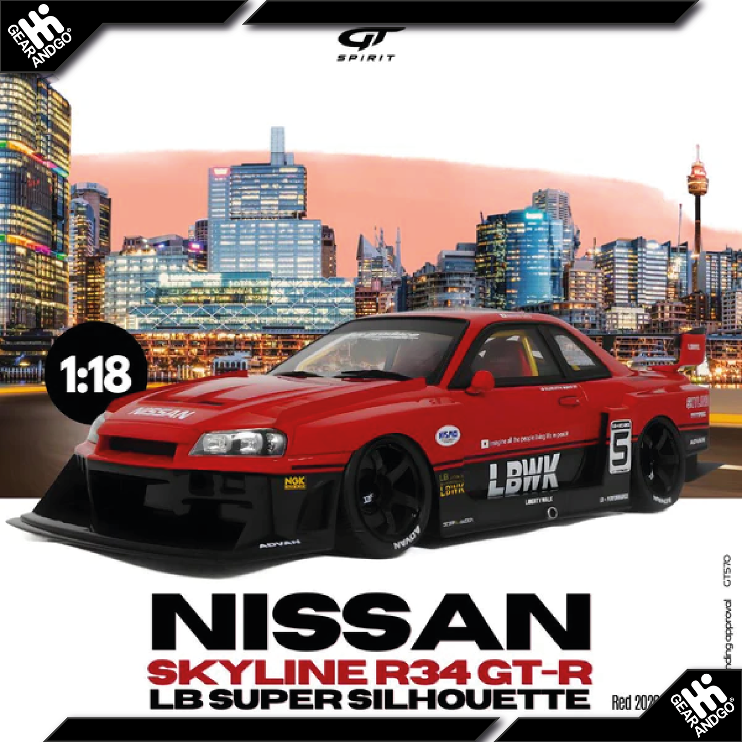 GT SPIRIT 570 - 2020 NISSAN SKYLINE R34 GT-R LB SUPER SILHOUETTE *RESIN*
