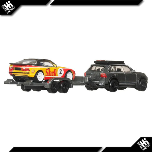 Porsche 944 Turbo na přívěsu + Porsche Cayenne
