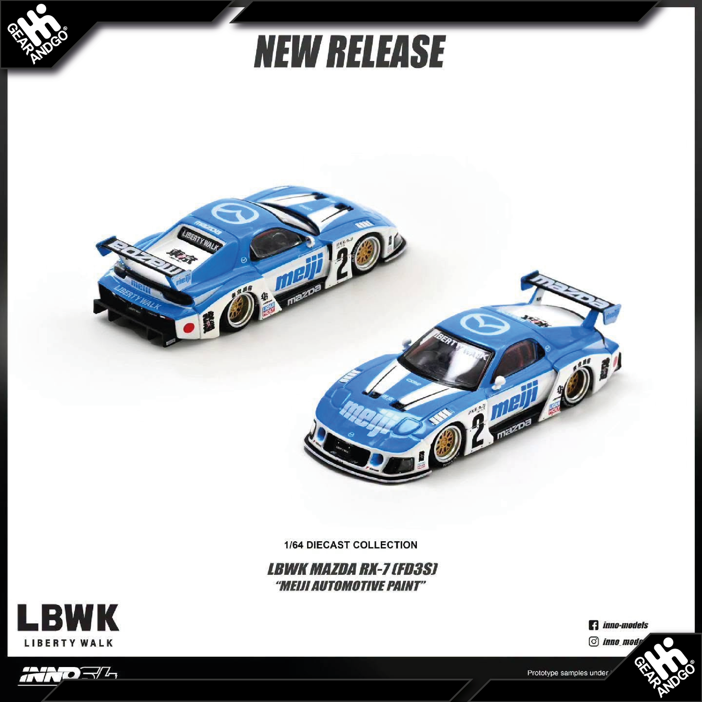 INNO64 - LBWK MAZDA RX-7 (FD3S) "MEIJI AUTOMOTIVE PAINT"