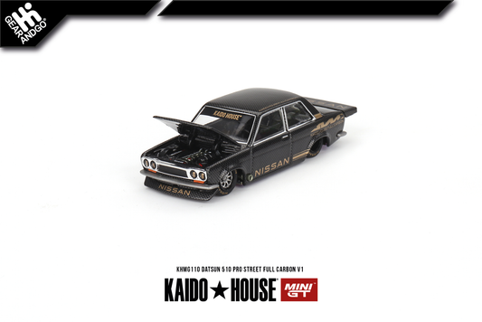 MINI GT KAIDO 110 - DATSUN 510 PRO STREET FULL CARBON V1
