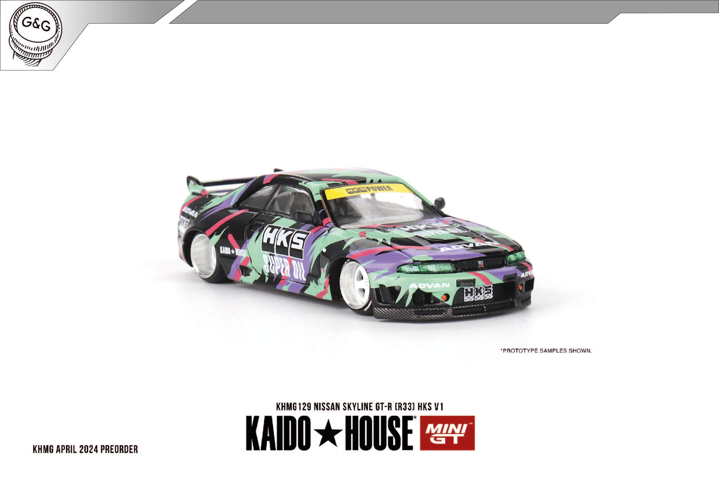 MINI GT KAIDO 129 - 1995 NISSAN SKYLINE GT-R (R33) HKS V1