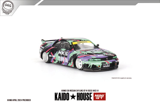 MINI GT KAIDO 129 - 1995 NISSAN SKYLINE GT-R (R33) HKS V1 *ROZBALENÉ*