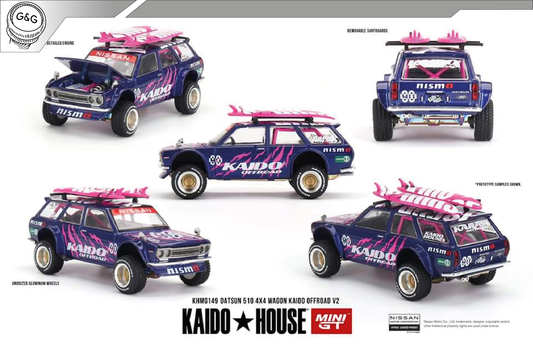 MINI GT KAIDO 149 - DATSUN 510 4X4 WAGON KAIDO OFFROAD V2
