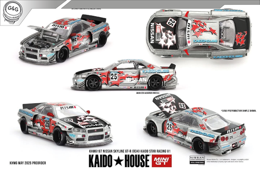 MINI GT KAIDO 197 - NISSAN SKYLINE GT-R (R34) KAIDO STAR RACING V1