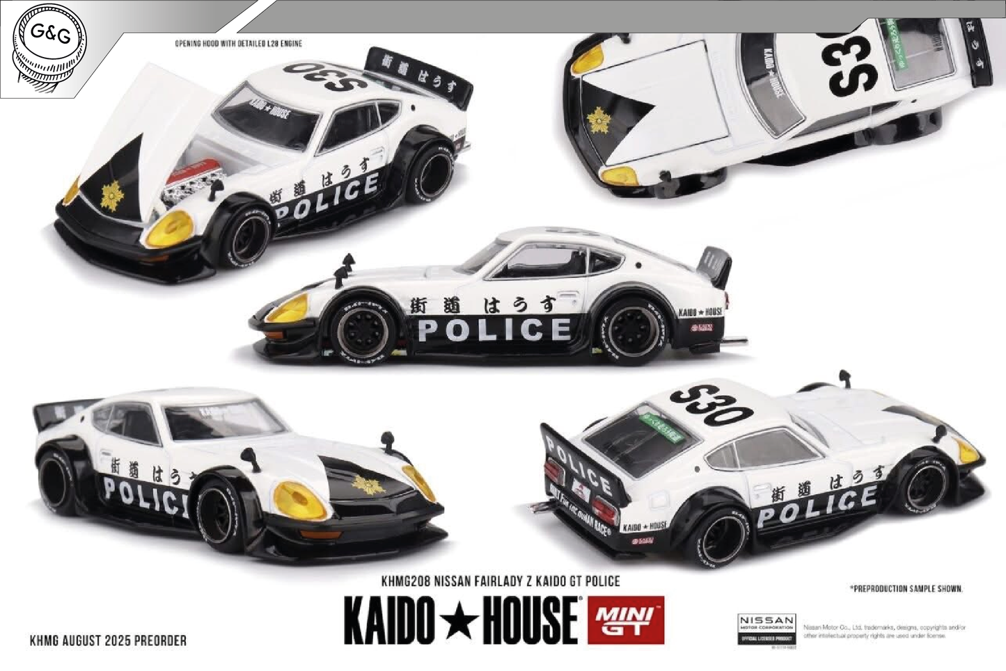 MINI GT KAIDO 208 - 1978 NISSAN FAIRLADY Z *KAIDO GT POLICE*