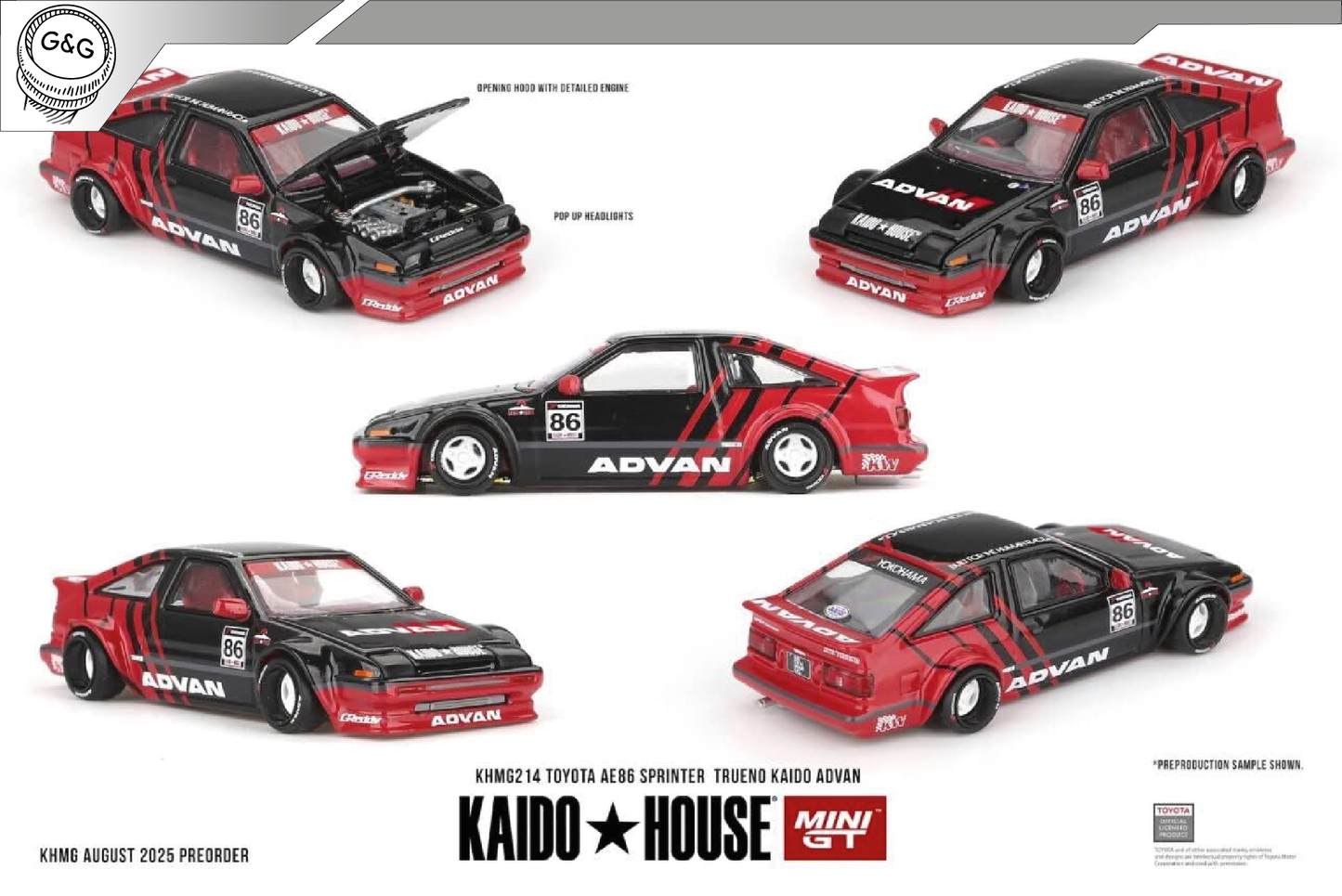 MINI GT KAIDO 214 - 1983 TOYOTA AE86 SPRINTER TRUENO *KAIDO ADVAN*