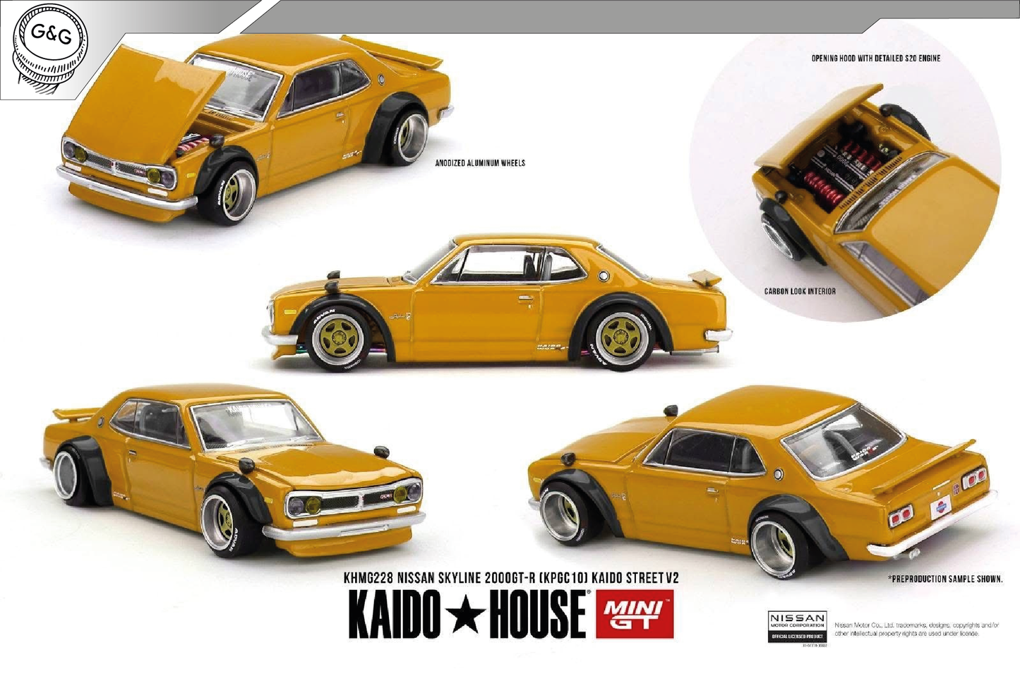 MINI GT KAIDO 228 - 1969 NISSAN SKYLINE GT-R (KPGC10) KAIDO STREET V2