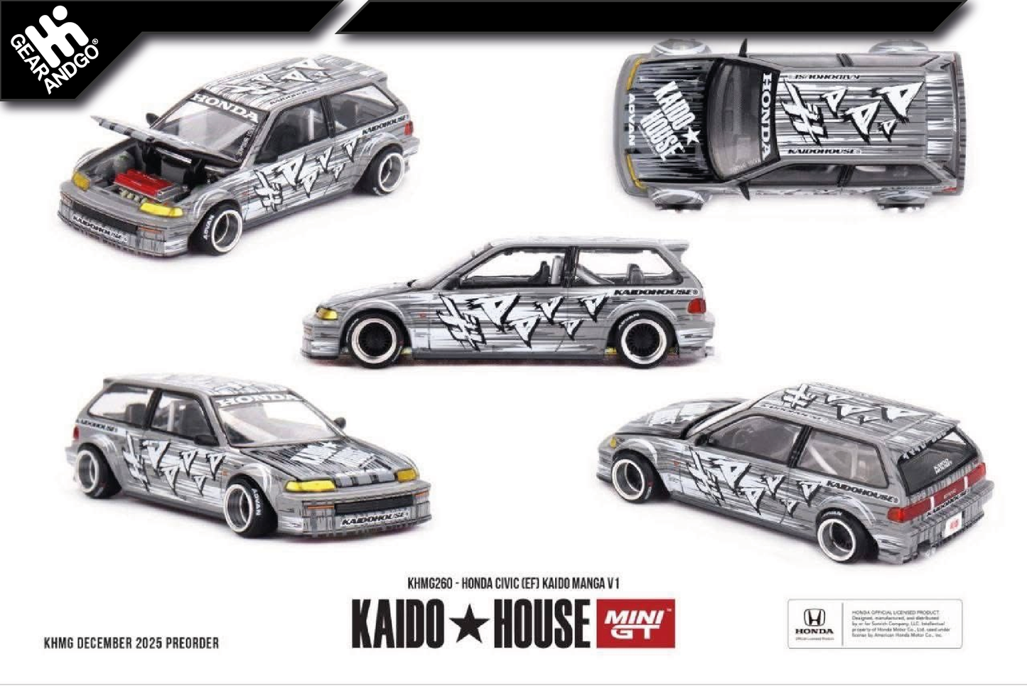 MINI GT KAIDO 260 - 1987 HONDA CIVIC (EF) KAIDO MANGA V1