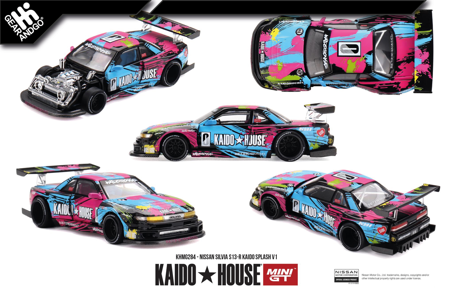 MINI GT KAIDO 284 - 1991 NISSAN SILVIA S13-R KAIDO SPLASH V1