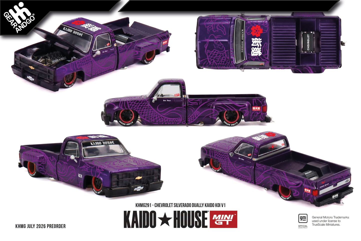 MINI GT KAIDO 291 - 1980 CHEVROLET SILVERADO DUALLY KAIDO KOI V1