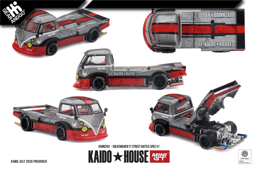 MINI GT KAIDO 292 - 1972 VOLKSWAGEN T1 PICKUP STREET BATTLE SPEC V1