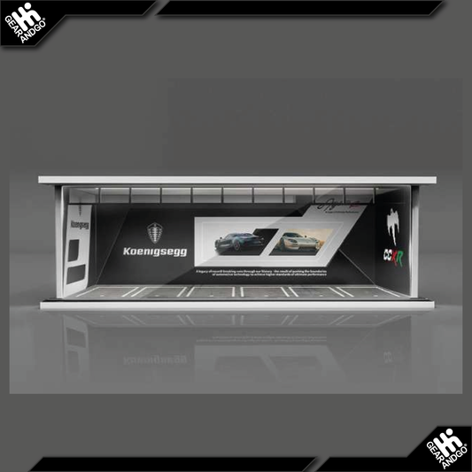 BLACK BOX DIORAMA - PARKING GARAGE *KOENIGSEGG WITH LIGHT*