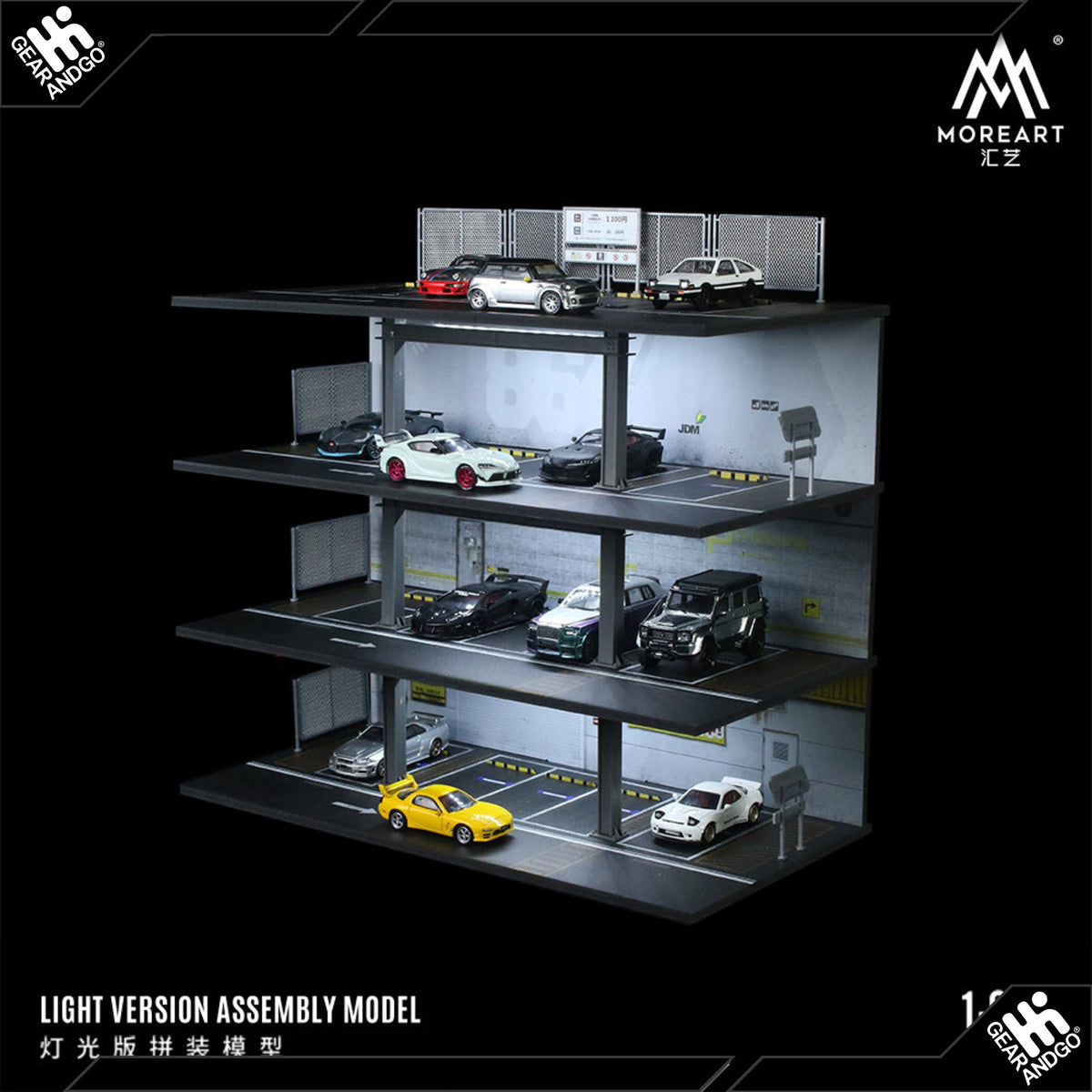 MOREART DIORAMA - STEEL FRAME GARAGE PARKING LOT JAPANESE STYLE (922003)