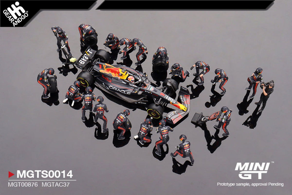 Mini GT MGTS0014 Red Bull RB19 pit crew set 1:64