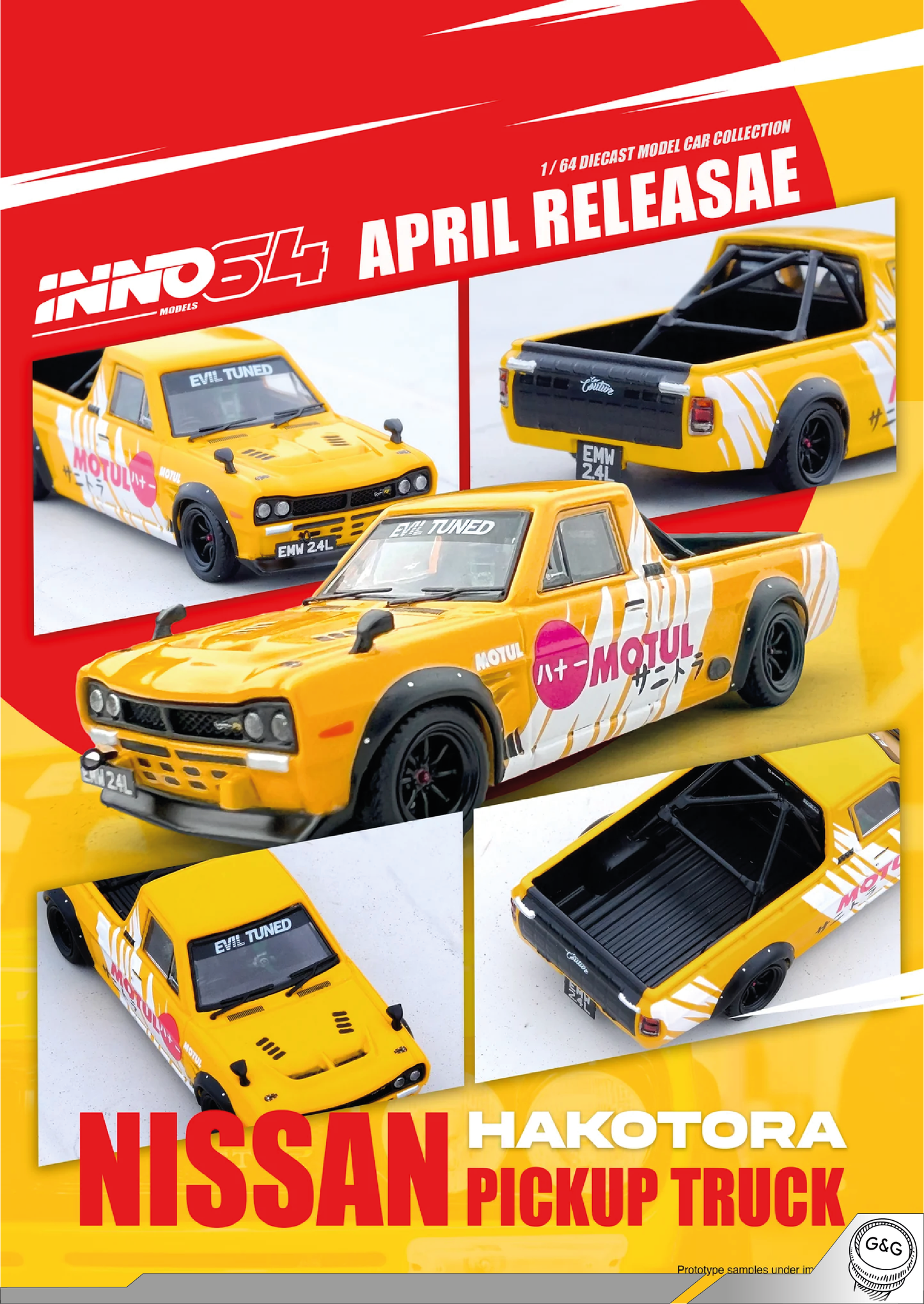 INNO64 NISSAN HAKOTORA PICK UP TRUCK *MOTUL*