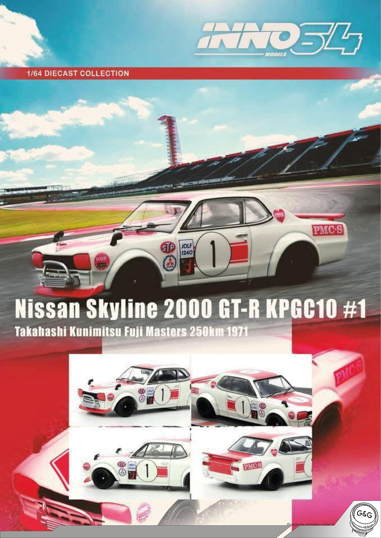 INNO64 - 1971 NISSAN SKYLINE 2000 GT-R KPGC10 #1 TAKAHASHI KUNIMITSU FUJI MASTERS 250KM