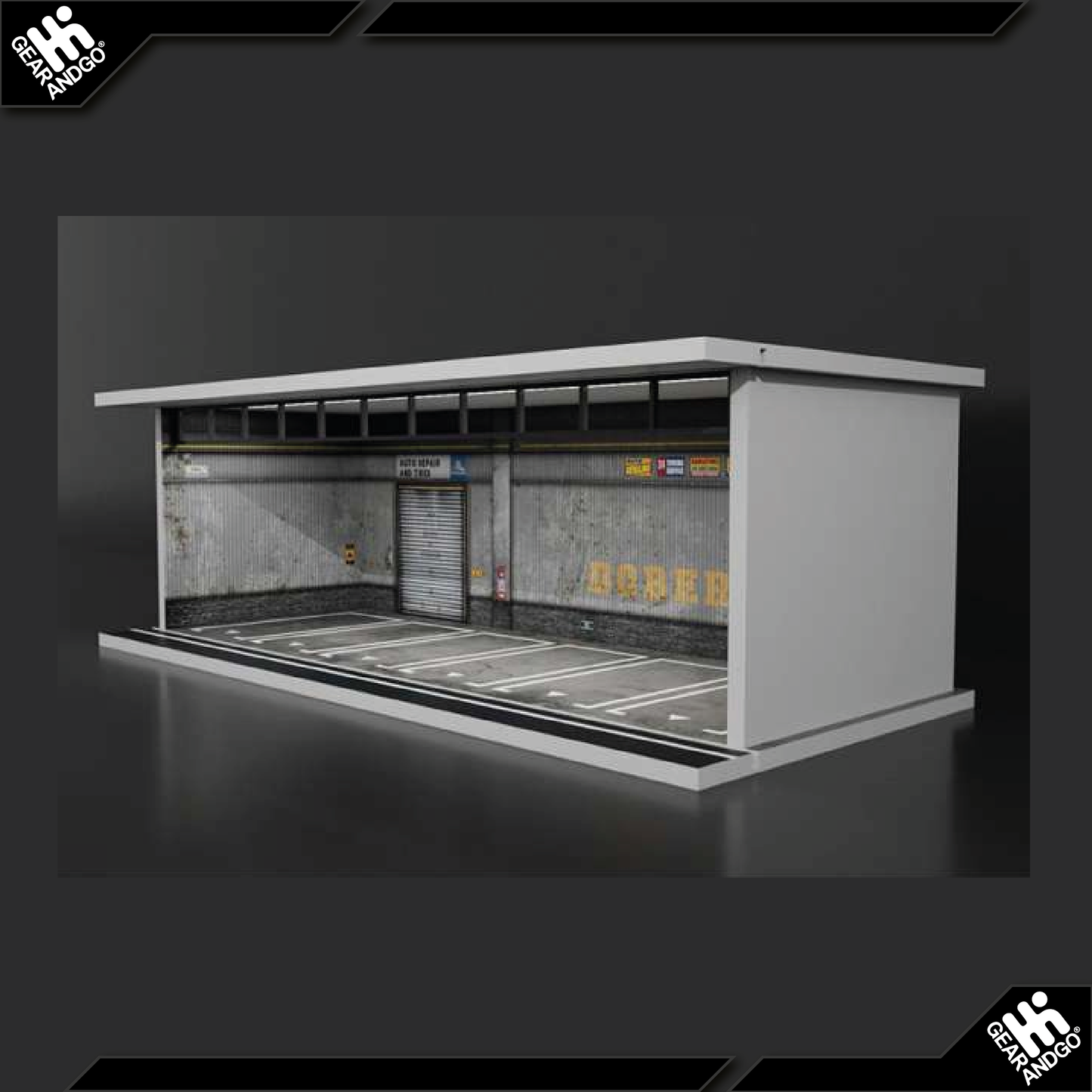 BLACK BOX DIORAMA - PARKING GARAGE *PARKING LOT WITH LIGHT*