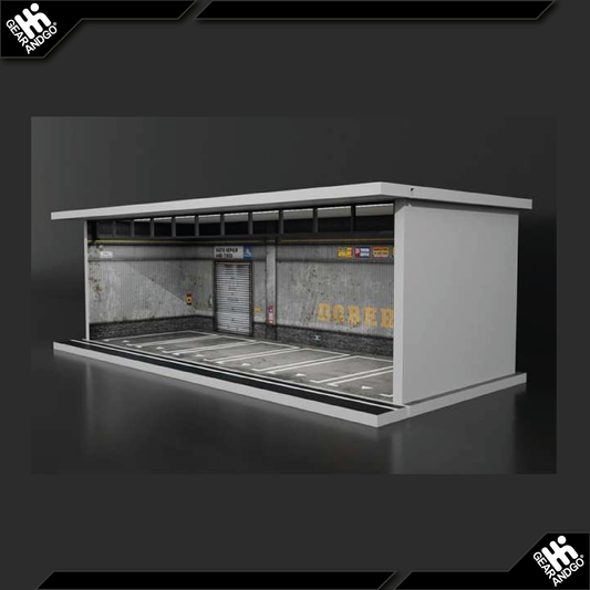 BLACK BOX DIORAMA - PARKING GARAGE *PARKING LOT WITH LIGHT*
