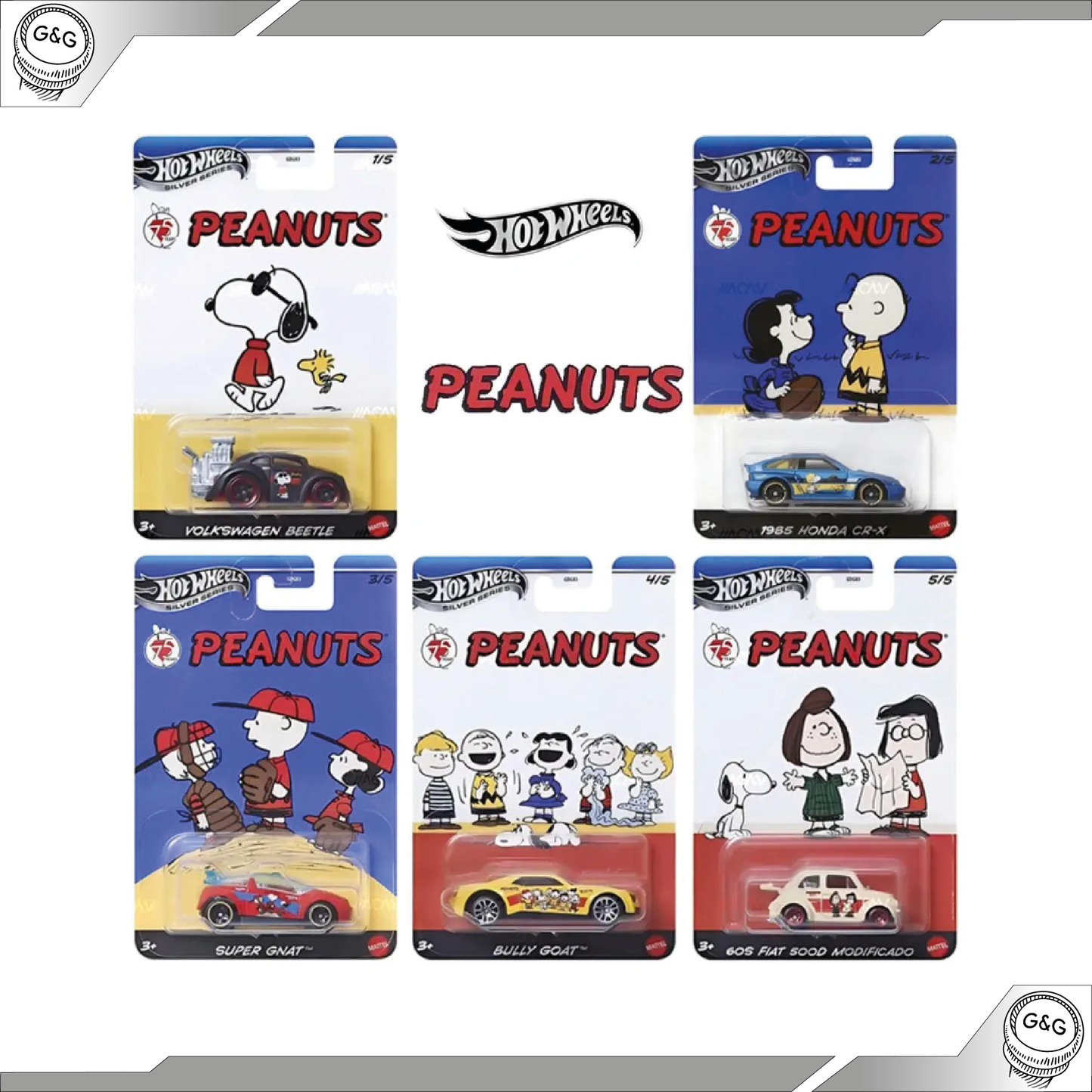 HOT WHEELS PEANUTS SET - 75TH ANNIVERSARY