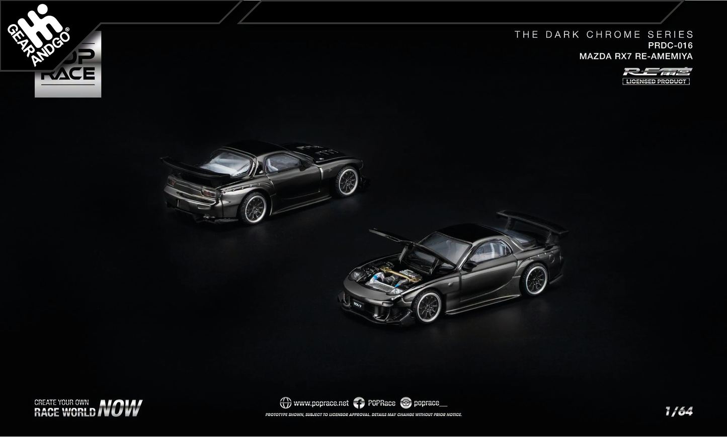 POP RACE 016 - MAZDA RX7 RE-AMEMIYA *THE DARK CHROME SERIES*