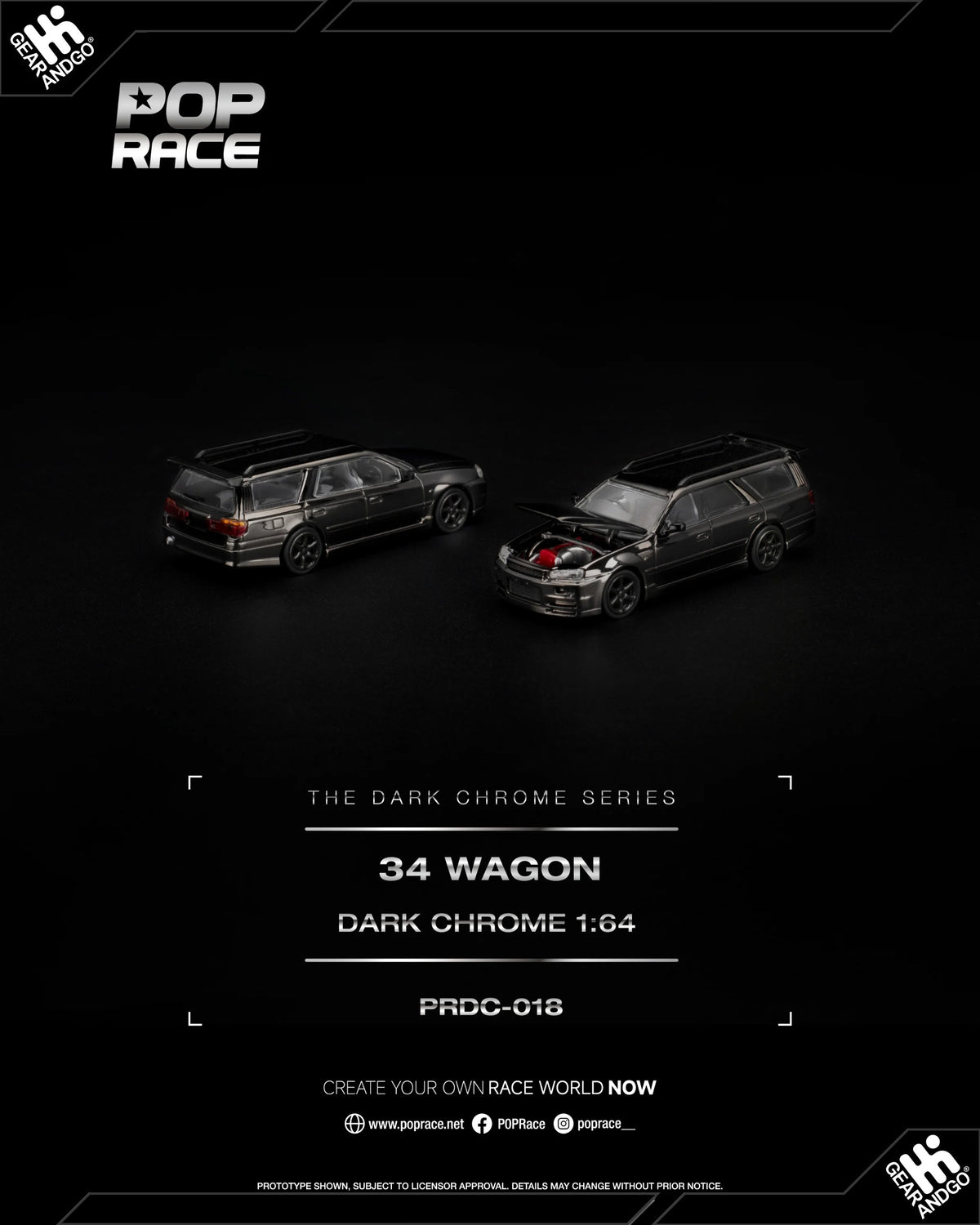 Pop Race PRDC-018 34 Wagon Dark Chrome