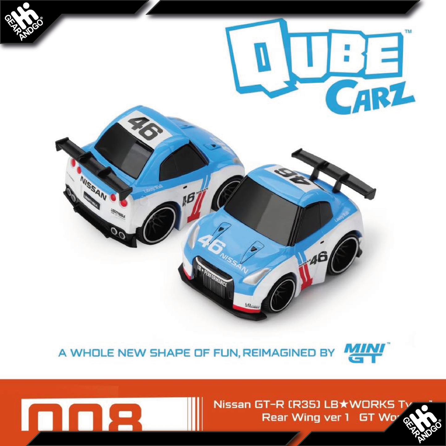 QUBE CARZ - MIX 2 - NISSAN GT-R (R35) LB?WORKS TYPE 1, REAR WING VER.1 – GT WORKS ’70